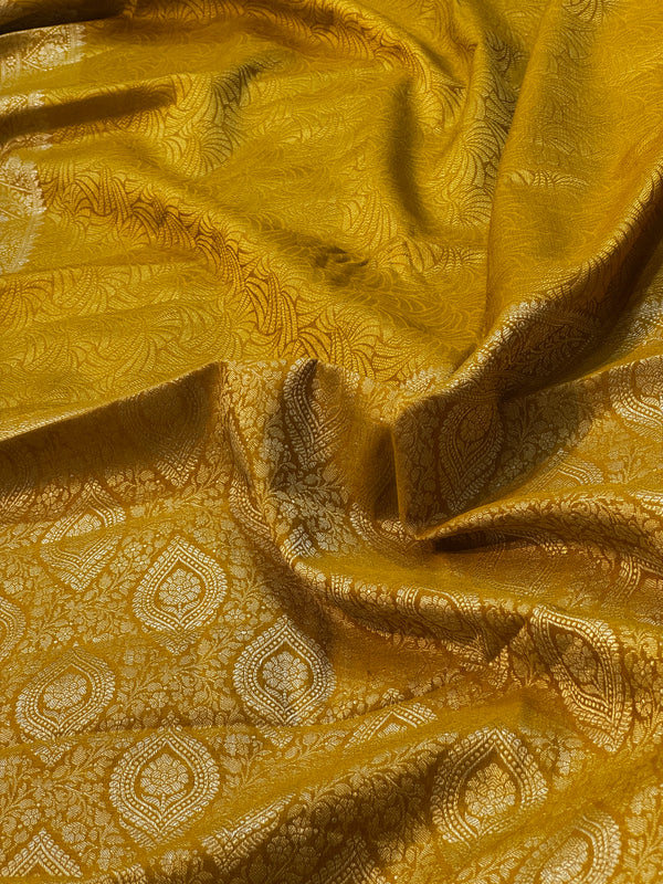 Mustard Pure Silk Saree