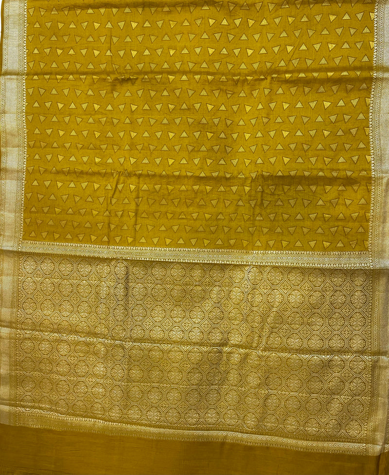 Mustard Pure Silk Saree