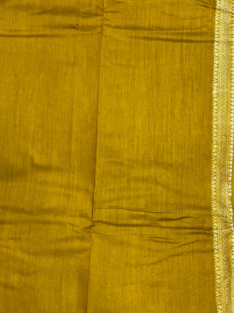 Mustard Pure Silk Saree