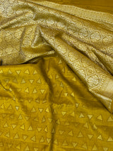Mustard Pure Silk Saree
