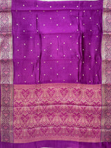 Purple Chiniya Silk Banarasi Saree