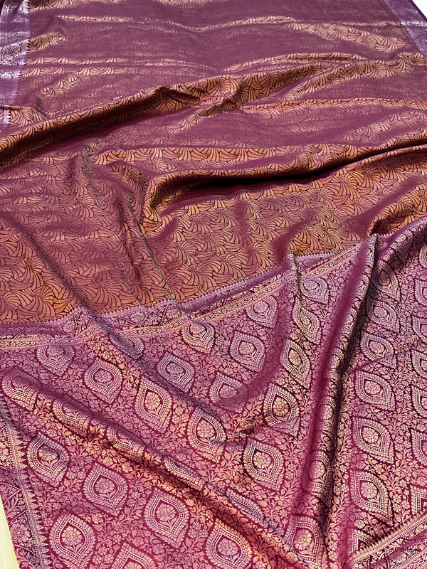 Magenta Munga Silk Saree