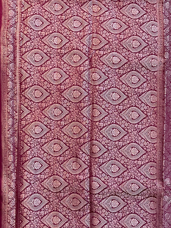 Magenta Munga Silk Saree