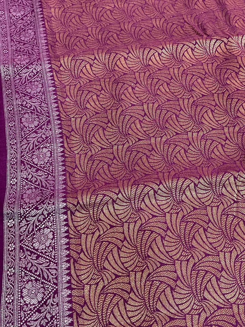 Magenta Munga Silk Saree