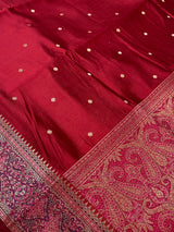 Red Chiniya Silk Banarasi Saree