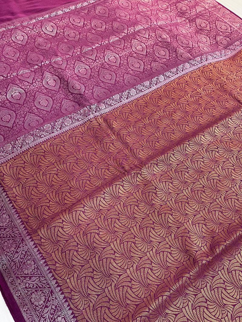Magenta Munga Silk Saree