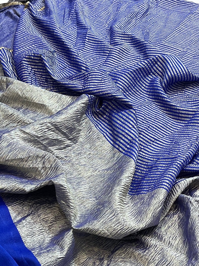Royal Blue Munga Silk Saree