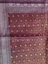 Plum Color Munga Silk Saree