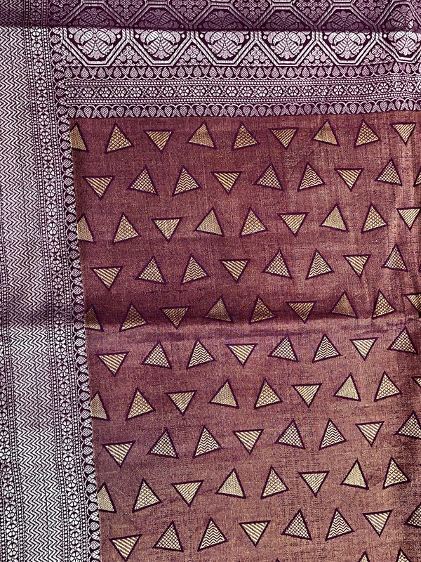 Plum Color Munga Silk Saree