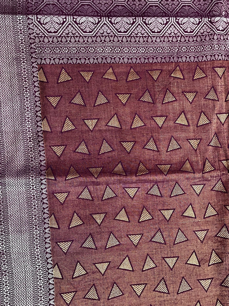 Plum Color Munga Silk Saree
