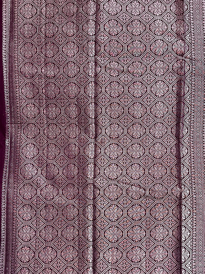 Plum Color Munga Silk Saree