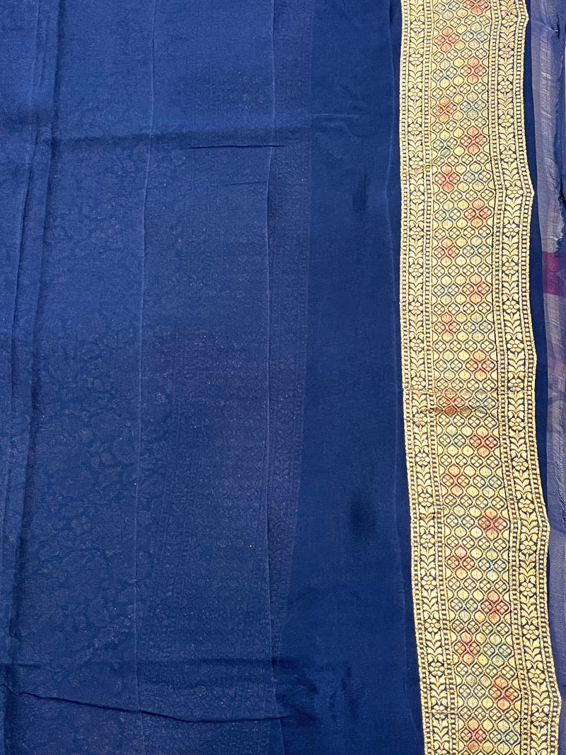 Khaddi Georgett Banarasi Saree