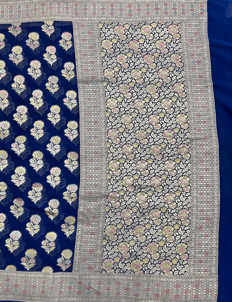 Khaddi Georgett Banarasi Saree