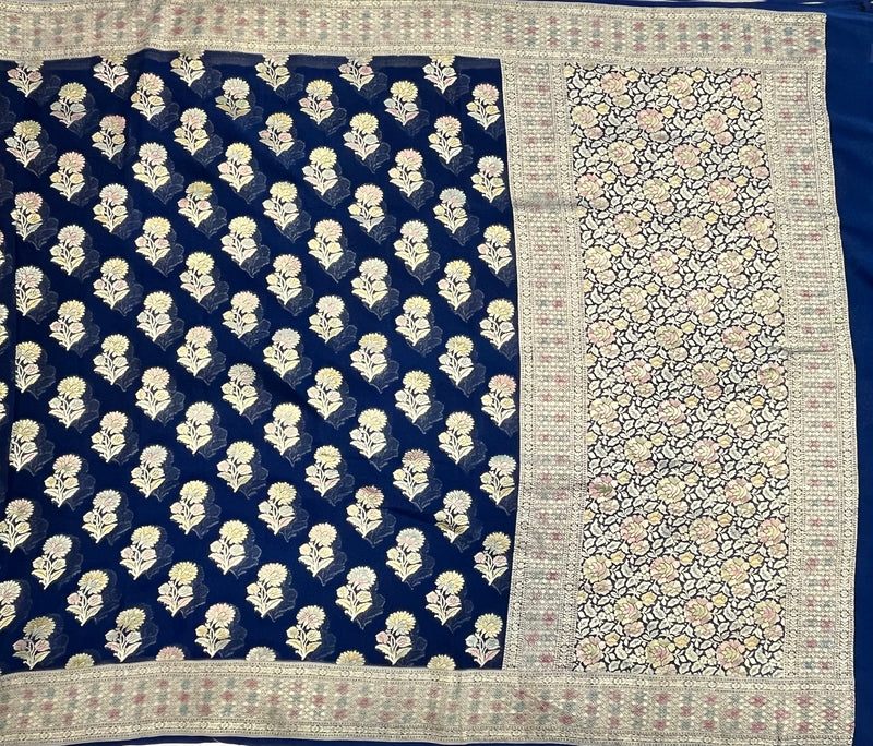 Khaddi Georgett Banarasi Saree