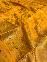 Mustard Chiniya Silk Banarasi Saree