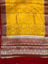 Mustard Chiniya Silk Banarasi Saree