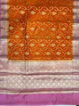 Orange Cotton Silk Banarasi Saree