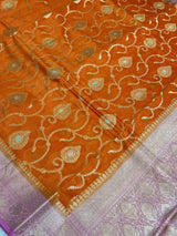 Orange Cotton Silk Banarasi Saree