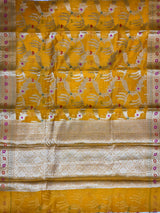 Mustard Cotton Silk Banarasi Saree