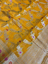 Mustard Cotton Silk Banarasi Saree