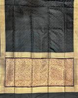 Banarasi Black Tanchoi Kataan Silk Saree
