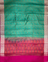 Sea Green Semi Silk Banarasi Saree