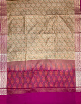 Beige Semi Silk Banarasi Saree