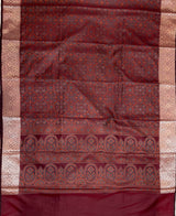 Maroon Semi Silk Banarasi Saree