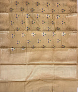 Beige Cotton Silk Banarasi Saree