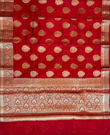 Red Cotton Silk Banarasi Saree