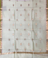 Pista Green Semi Silk Banarasi Dupatta