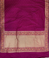 Magenta Semi Silk Banarasi Saree