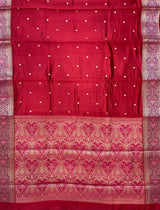 Red Chiniya Silk Banarasi Saree