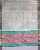 Light Cream Semi Silk Banarasi Saree