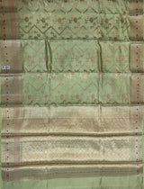 Pista Green Chiniya Silk Banarasi Saree
