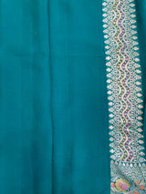 Khaddi Georegett teal Color Banarasi Saree