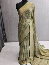 Khaddi Georgett Banarasi Saree