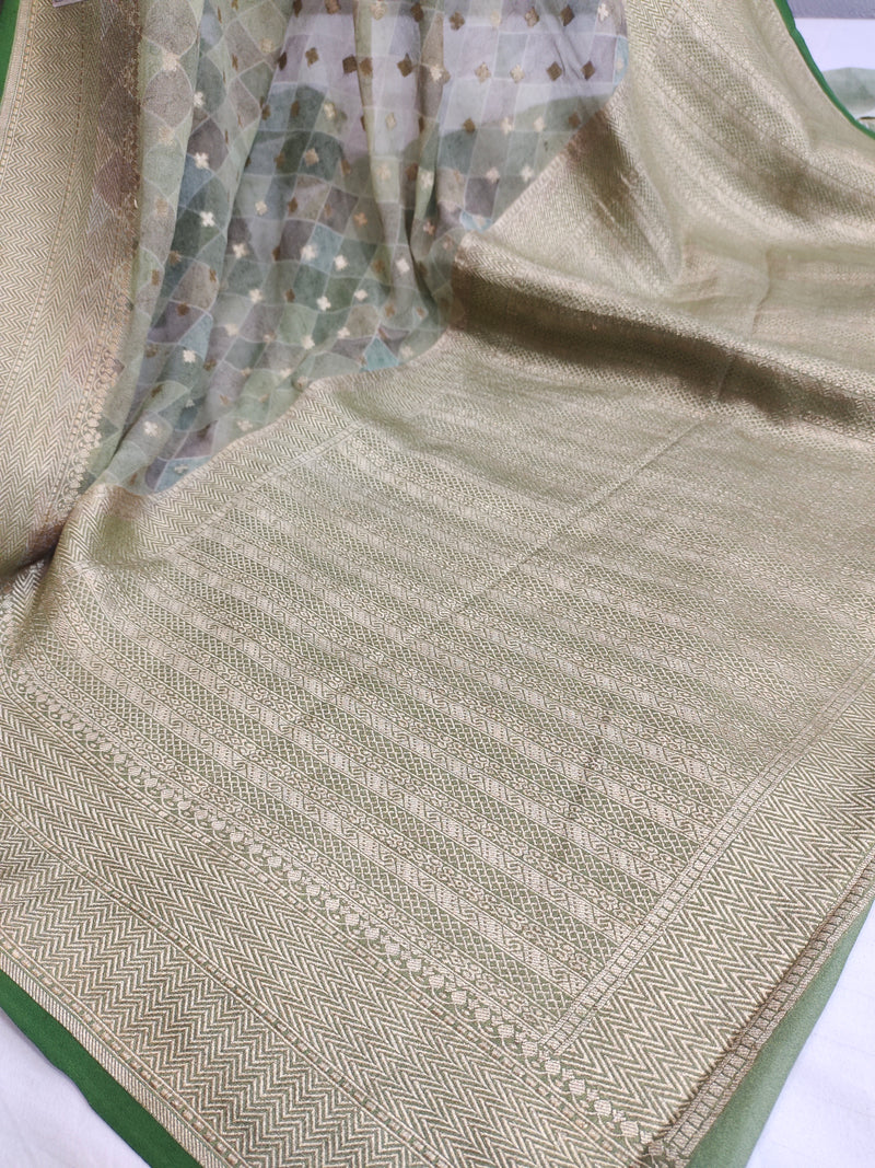 Khaddi Georgett Banarasi Saree