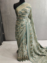 Khaddi Georgett Banarasi Saree