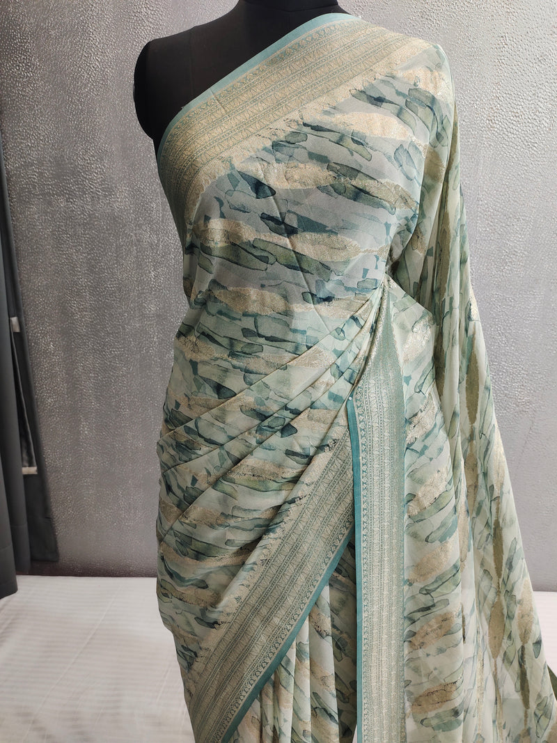Khaddi Georgett Banarasi Saree