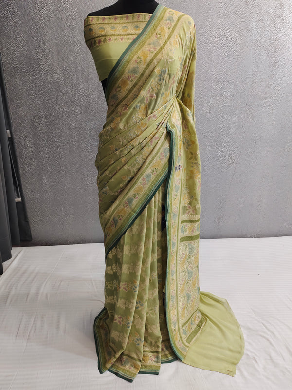 Khaddi Georgett Banarasi Saree