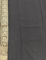 Khaddi Georgett Grey Banarasi Saree