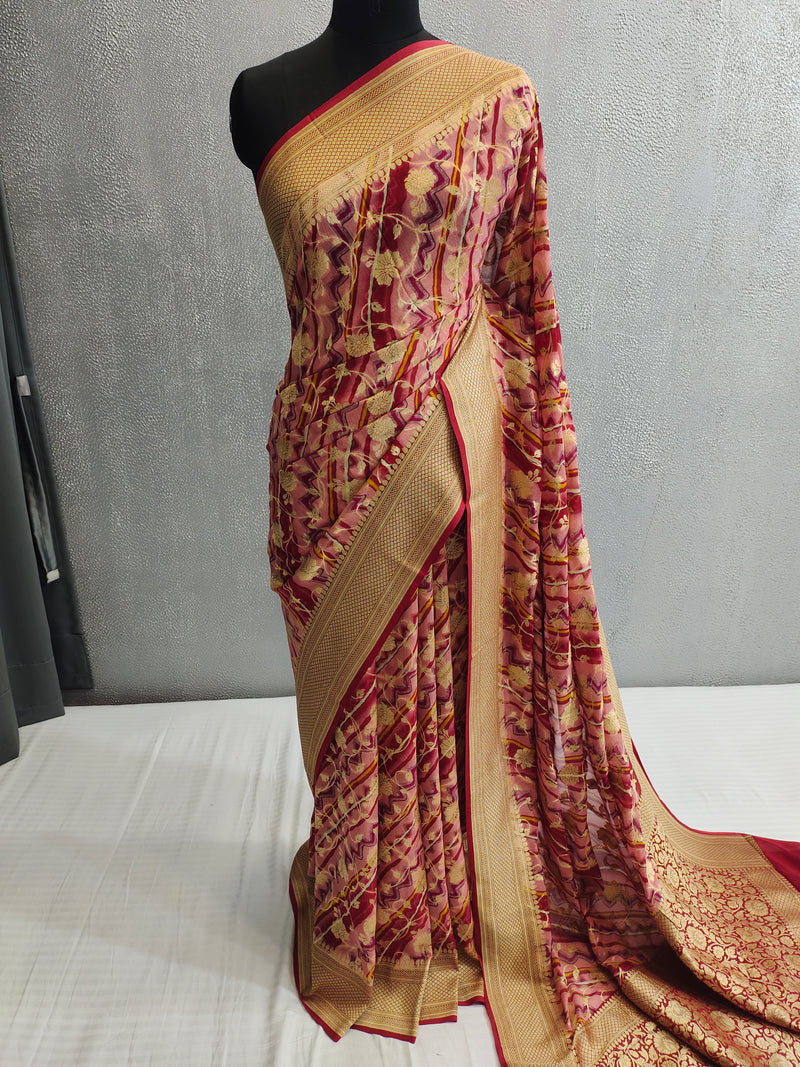 Khaddi Georgett Banarasi Saree