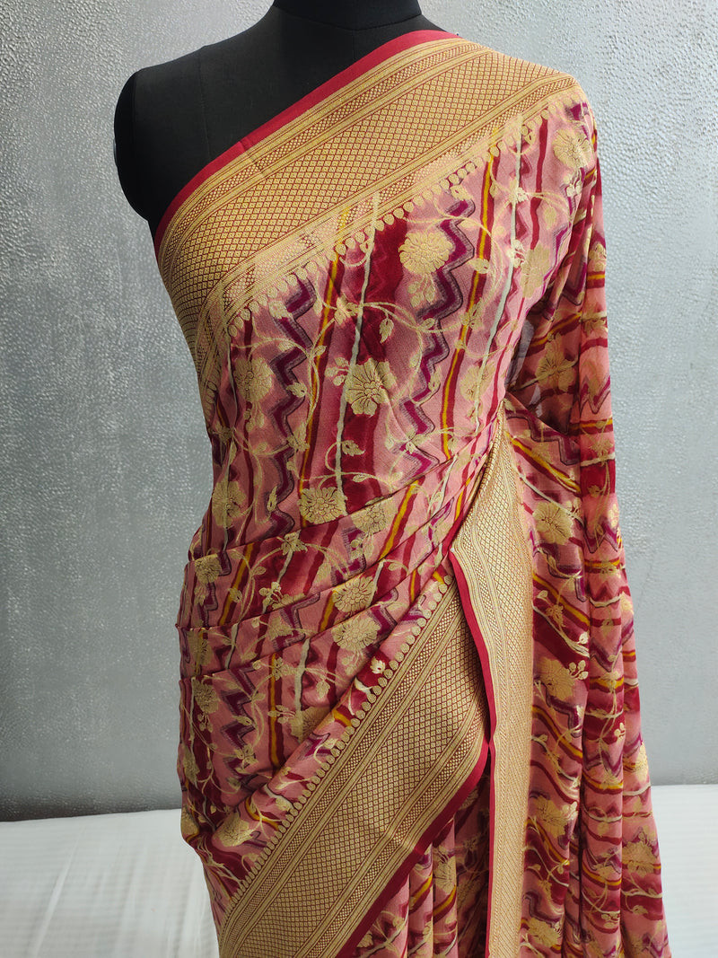 Khaddi Georgett Banarasi Saree