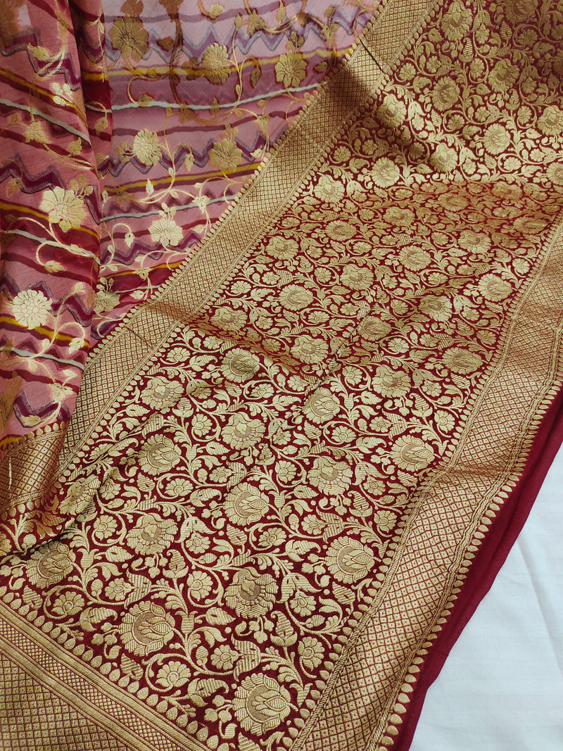 Khaddi Georgett Banarasi Saree