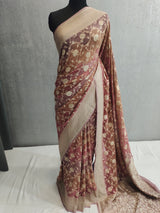 Khaddi Georgett Banarasi Saree