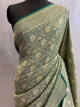 Khaddi Georgett Brocade Banarasi Saree