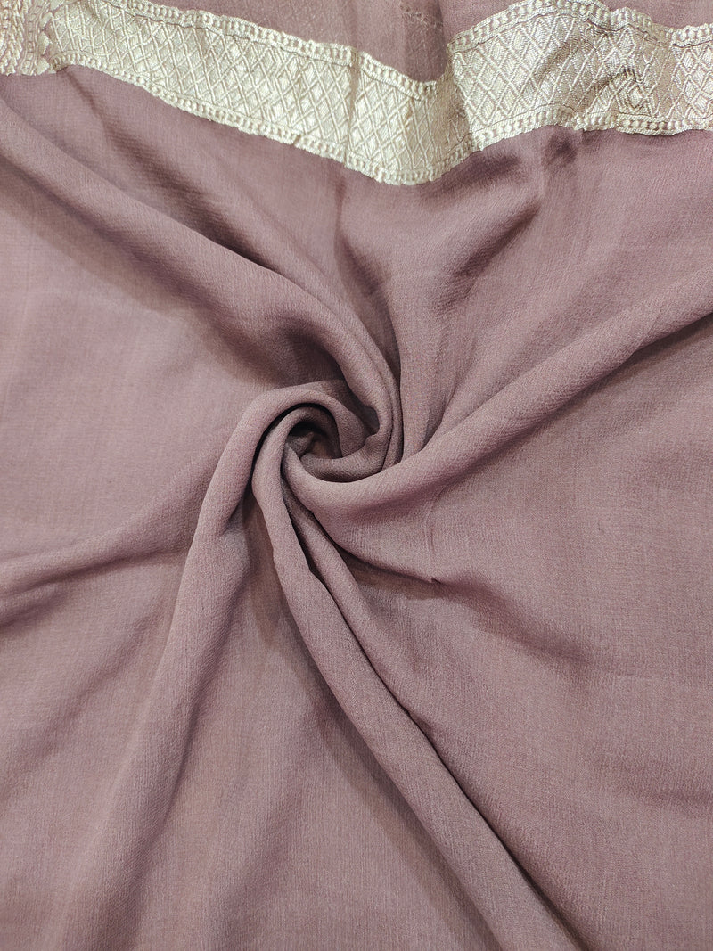 Dusty Pink Premium Banarasi Khaddi Georgette Saree