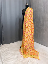 Multicolour Pure Khaddi Georgette Silk Dupatta