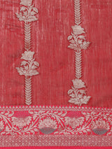 Maroon colored semi cotton saree